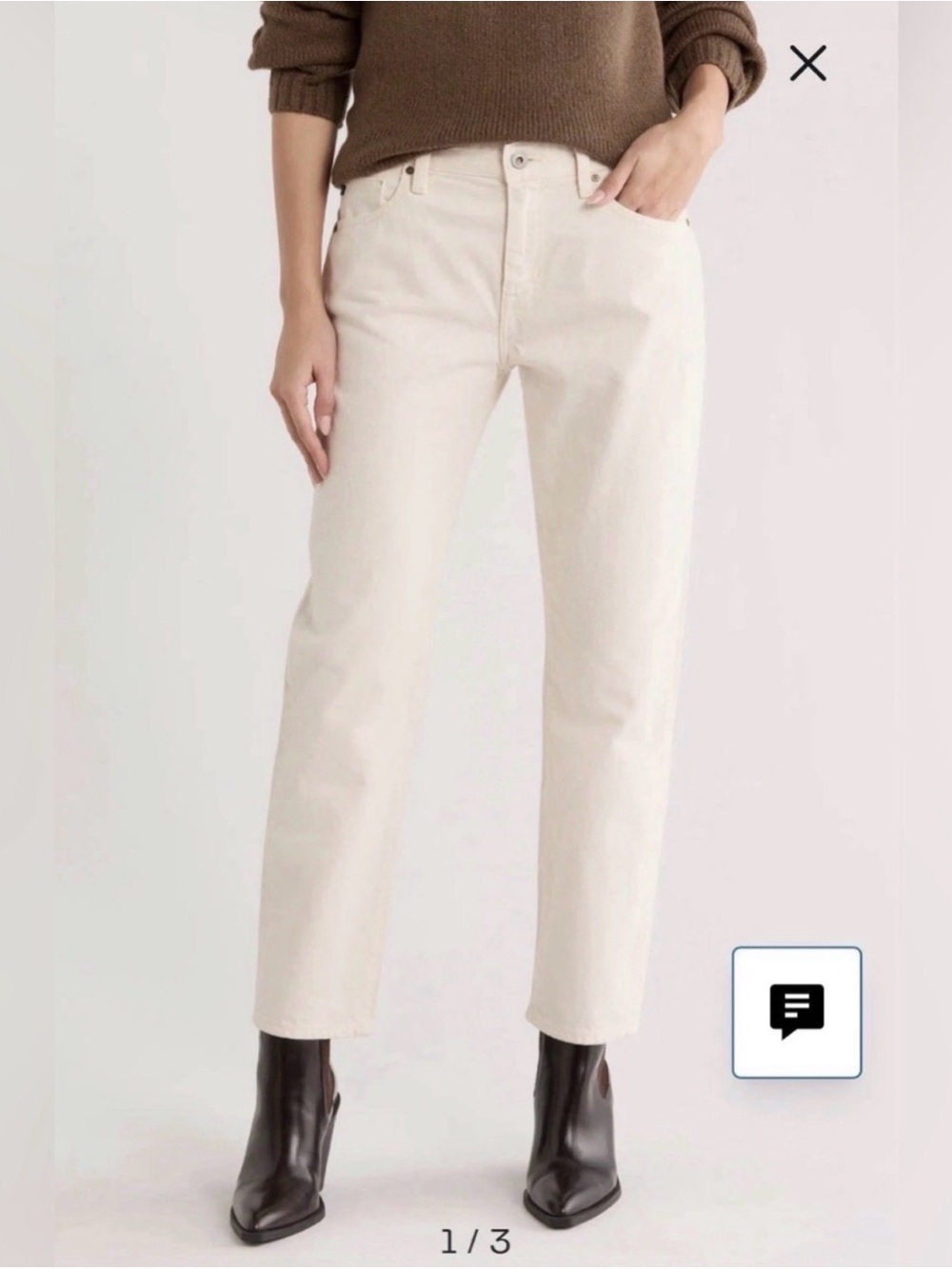 AG Women’s Ex-Boyfriend Slouchy Slim Jeans Size 29 Opal Stone Cream